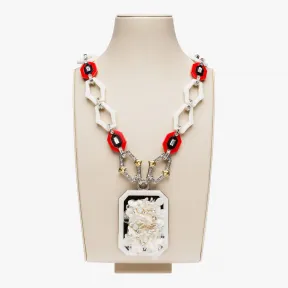 普拉达/Prada 象牙色+红色  项链 1JC110 2BGI F059I