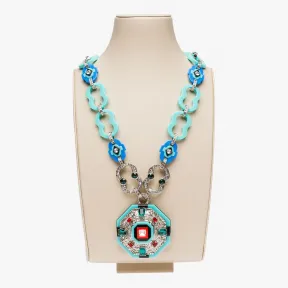 普拉达/Prada 薄荷绿+黑色  项链 1JC112 2A38 F025C