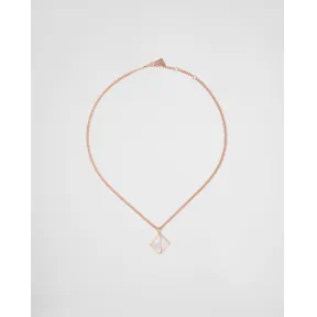 普拉达/Prada Eternal Gold 钻石和珍珠母贝装饰粉K金吊坠项链 1JC944-2FPG-F02Z9