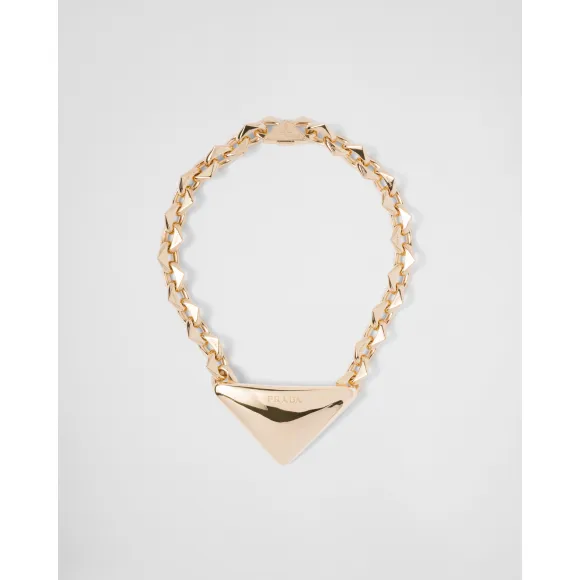 普拉达/Prada Eternal Gold 黄K金吊坠项链 1JCA03-2CID-F0056