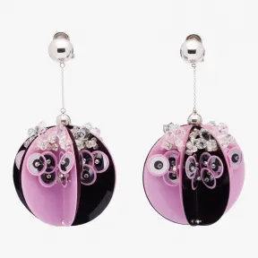 普拉达/Prada 海棠粉+黑色  耳饰 1JO077 2ETI F014F