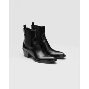 普拉达/Prada 亮面皮革短靴 1T132N-055-F0002