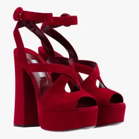 普拉达/Prada 酒红色  凉鞋 1XP945 008 F0D27