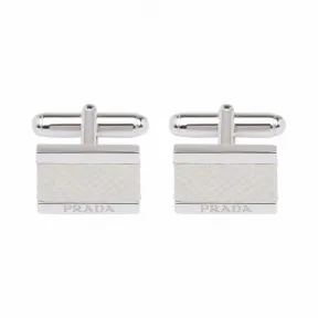 普拉达/Prada Saffiano 皮革和银质袖扣 2LG970-Y2I-F0K74