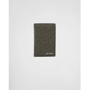 普拉达/Prada 鸵鸟皮卡片夹 2MC101-130-F0334