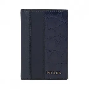 普拉达/Prada Saffiano 皮革和鳄鱼皮卡片夹 2MC101-2EVM-F0216