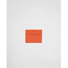 普拉达/Prada 鸵鸟皮卡片夹 2MC223-130-F0S73