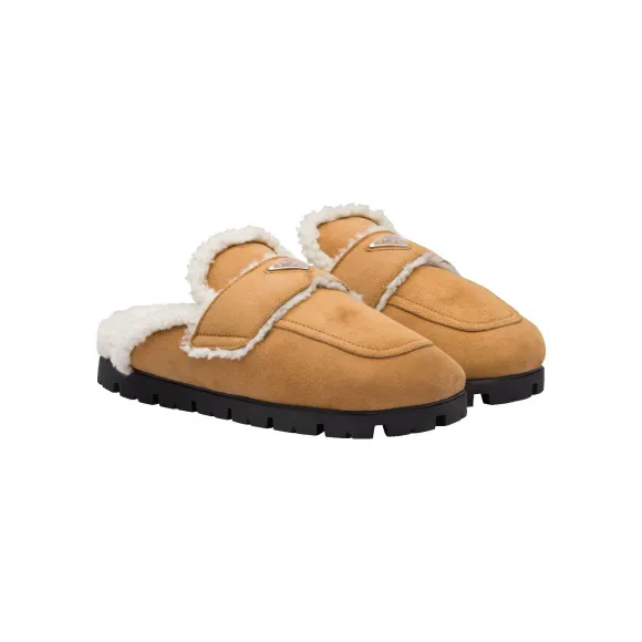 普拉达/Prada 羊皮毛拖鞋 2S2956-1A6-F0046-F-A000