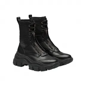 普拉达/Prada 皮革和尼龙长筒靴 2UE003-3L2O-F0002