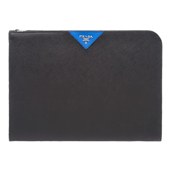 普拉达/Prada 黑色+浅蓝色  手拿包 2VN003 9Z2 F014B