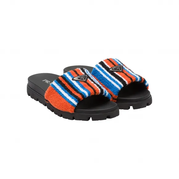 普拉达/Prada 毛圈织物拖鞋 2X3078-1T36-F0049