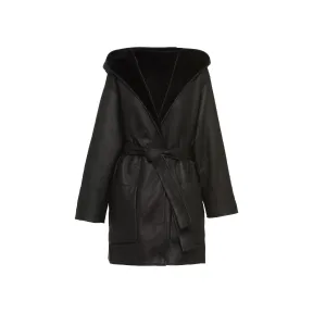 普拉达/Prada 可双面穿羊皮毛卡班外套 56981M-1XAN-F0002