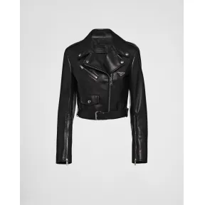 普拉达/Prada 软羊革机车夹克 58982A-08P-F0002