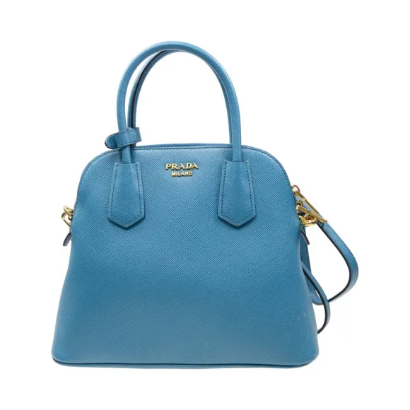 普拉达/Prada  蓝色 羊皮 手提包 BL0907-2A4A-F0K41