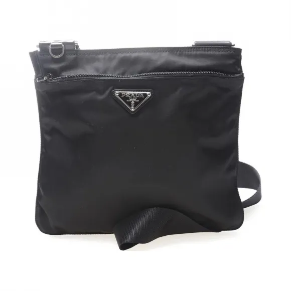普拉达/Prada  黑色 帆布 斜跨包 BT0420-V44-F0002