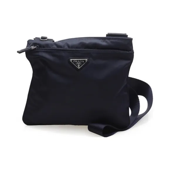 普拉达/Prada  深蓝色 尼龙 斜跨包 BT0420-V44-F0008
