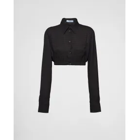 普拉达/Prada 提花双绉衬衫 P447F-109A-F0002