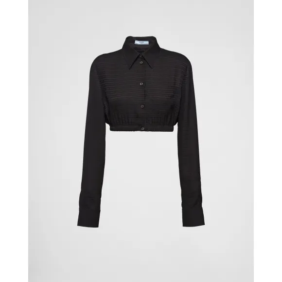 普拉达/Prada 提花双绉衬衫 P447F-109A-F0002