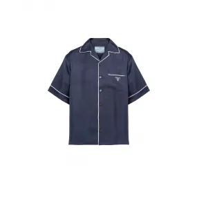 普拉达/Prada 丝质斜纹布保龄球衫 UCS405-1QWC-F0008-S-212