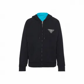 普拉达/Prada Oversize 可双面穿连帽衫 UJL117-1WM2-F0002