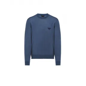 普拉达/Prada 精纺羊毛圆领毛衣 UMB188-1YFR-F0D57