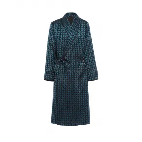 普拉达/Prada 棋盘格印花丝质提花长袍 VT8030-1XWD-F0363