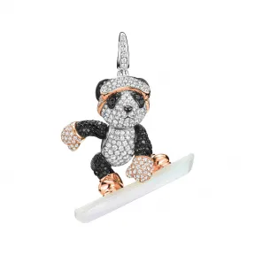 麒麟/qeelin Snowboard Bo Bo 18K白金、玫瑰金及钻石吊坠 (大) BBC-010-PD-SNOWBOARD