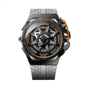 MAZZUCATO手表 RIM系列F1特别款机械石英双面反转手表男 闪电橙RIM F1-GYBLK