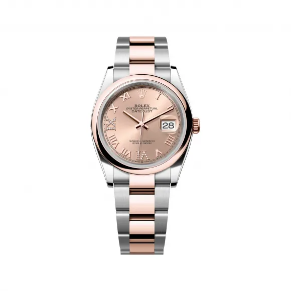 劳力士/Rolex 日志型 36 MM 永恒玫瑰金及蚝式钢 藉恒动摆陀双向自动上链 中性表 M126201-0028