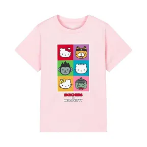 斯凯奇/Skechers 童话粉 KNITSHORTSLEEVETEE 女童短袖T恤 HelloKitty联名款 L320G035-00P2