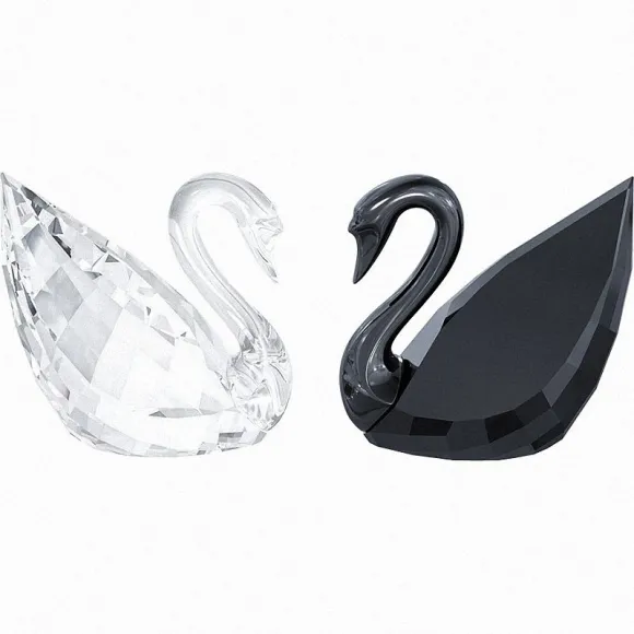 施华洛世奇/Swarovski 摆件 Soulmates - 天鹅, Crystal及Jet 5075864