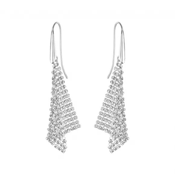 施华洛世奇/Swarovski 耳饰 Fit 穿孔耳环, 小码, 白色, 镀白金色 5143068