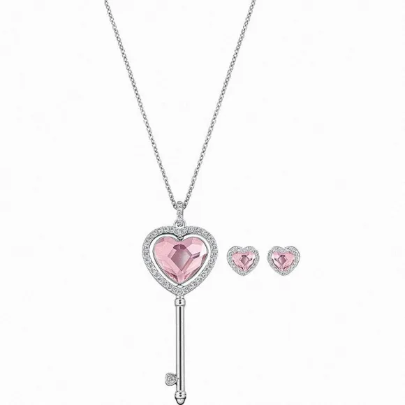 施华洛世奇/Swarovski 套装 Engaged Heart 套装, 粉红色, 镀白金色 5225369