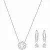 施华洛世奇/Swarovski 套装 Sparkling Dance Round 套装, 小码, 白色, 镀白金色 527901