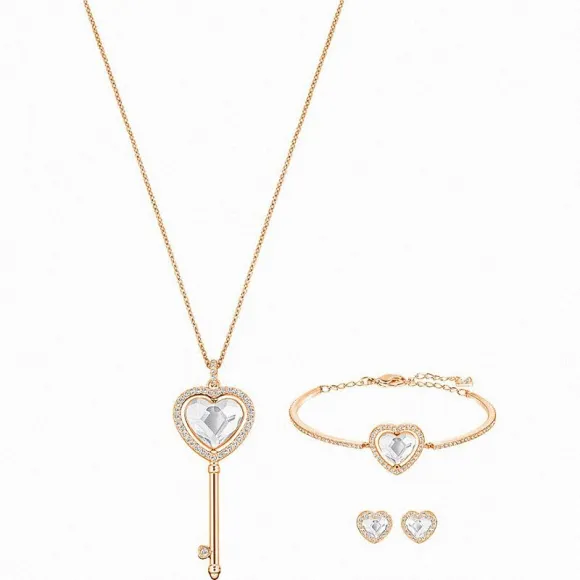 施华洛世奇/Swarovski 套装 Engaged 套装, 白色, 镀玫瑰金色 5281039