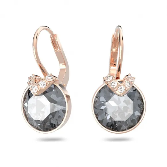 施华洛世奇/Swarovski  Bella V 水滴形耳环  圆形切割  灰色  镀玫瑰金色调 5299317