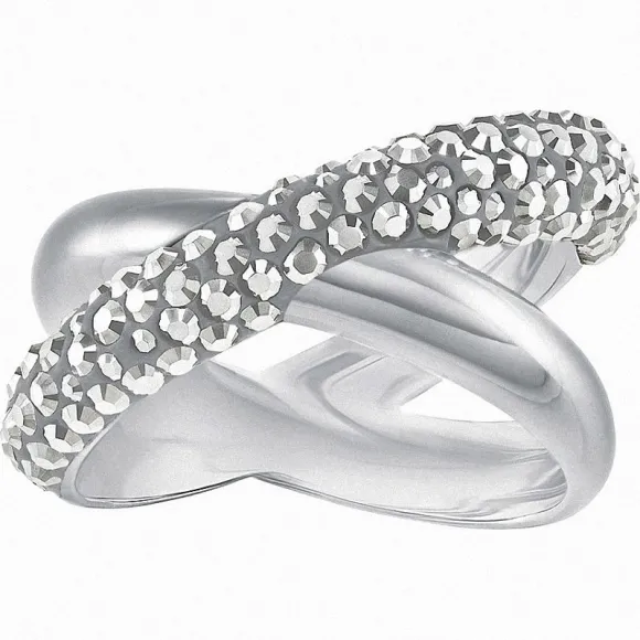 施华洛世奇/Swarovski 戒指 Crystaldust Cross 戒指, 灰色, 镀钯色 5348408