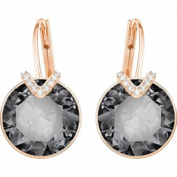 施华洛世奇/Swarovski 耳饰 Bella V 穿孔耳环, 大码, 灰色, 镀玫瑰金色 5353202
