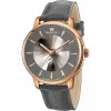 施华洛世奇/Swarovski Atlantis限量版男士自动机械腕表, 真皮表带, 灰色, 玫瑰金色调 PVD 5364203