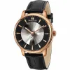 施华洛世奇/Swarovski Atlantis限量版男士自动机械腕表, 真皮表带, 黑色, 玫瑰金色调 PVD 5364212