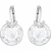 施华洛世奇/Swarovski 耳饰 Bella V 穿孔耳环, 大码, 白色, 镀白金色 5370854