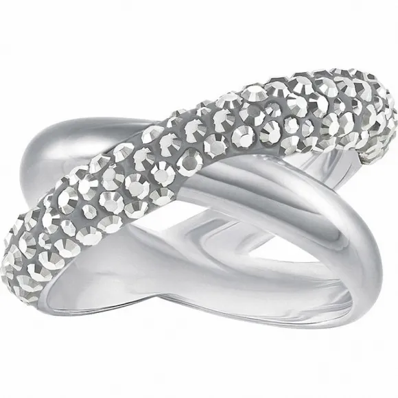 施华洛世奇/Swarovski 戒指 Crystaldust Cross 戒指, 灰色, 镀钯色 5372892