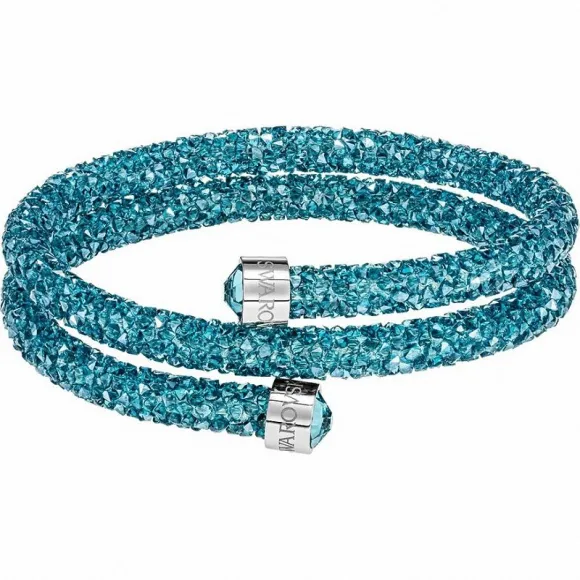 施华洛世奇/Swarovski 手镯 Crystaldust 双圈手镯, 海蓝色, 不锈钢 5389169