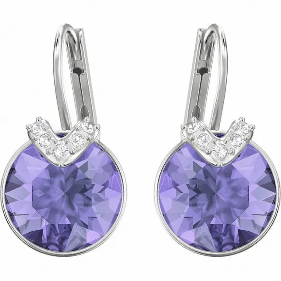 施华洛世奇/Swarovski 耳饰 Bella V 穿孔耳环, 紫罗兰, 镀白金色 5389358