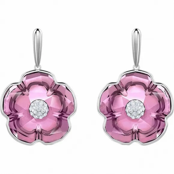 施华洛世奇/Swarovski 耳饰 Mandarin Blossom 穿孔耳环, 彩色设计, 镀白金色 5417179