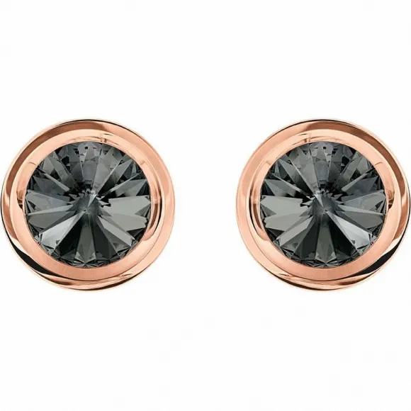 施华洛世奇/Swarovski Round 袖扣, 灰色, 镀玫瑰金色调 5429900