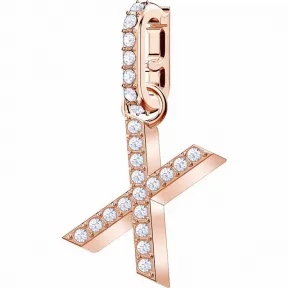 施华洛世奇/Swarovski 吊坠 Swarovski Remix Collection Charm X, 白色, 镀玫瑰金色