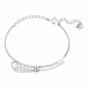 施华洛世奇/Swarovski 手镯 Leonore 手镯, 白色, 镀白金色 5447494