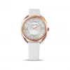 施华洛世奇/Swarovski Crystalline Glam 腕表, 真皮表带, 白色, 玫瑰金色调 PVD 5452459