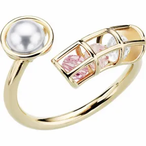 施华洛世奇/Swarovski 戒指 Moselle 可叠戴戒指, 海蓝色, 镀钯色 5455839